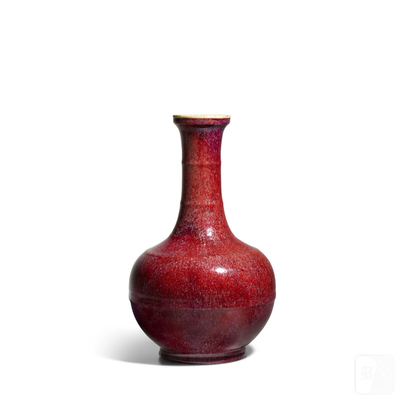十八/十九世紀 爐鈞釉盤口弦紋長頸瓶 | A FLAMBÉ-GLAZED LONG-NECK VASE - 图4